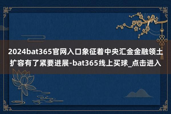 2024bat365官网入口象征着中央汇金金融领土扩容有了紧要进展-bat365线上买球_点击进入