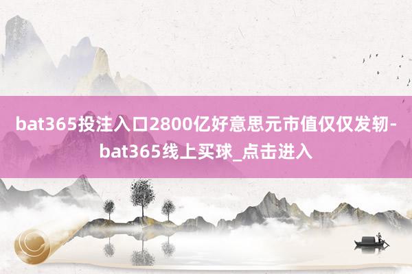 bat365投注入口2800亿好意思元市值仅仅发轫-bat365线上买球_点击进入