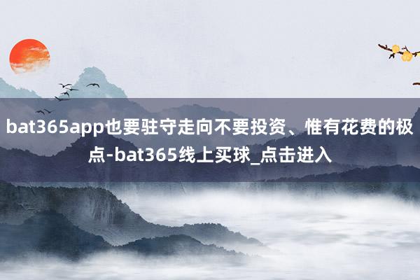 bat365app也要驻守走向不要投资、惟有花费的极点-bat365线上买球_点击进入