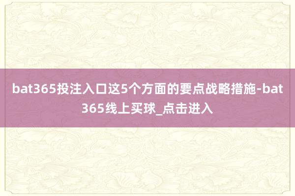 bat365投注入口这5个方面的要点战略措施-bat365线上买球_点击进入