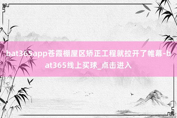 bat365app苍霞棚屋区矫正工程就拉开了帷幕-bat365线上买球_点击进入