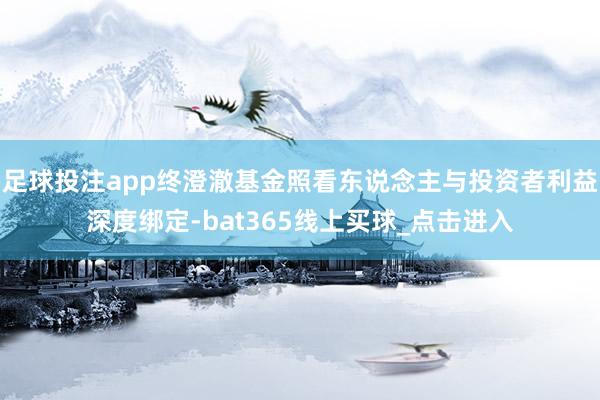 足球投注app终澄澈基金照看东说念主与投资者利益深度绑定-bat365线上买球_点击进入