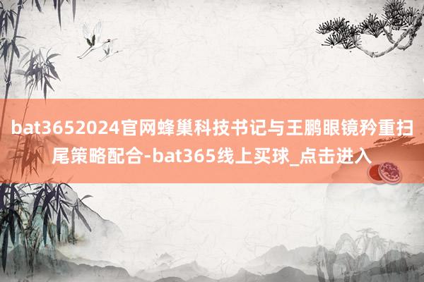 bat3652024官网蜂巢科技书记与王鹏眼镜矜重扫尾策略配合-bat365线上买球_点击进入