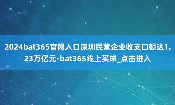 2024bat365官网入口深圳民营企业收支口额达1.23万亿元-bat365线上买球_点击进入